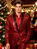 Traje de Lentejuelas para Hombre Conjunto de Rendimiento Banquete Anfitrión Escenario Traje de Dos Piezas