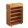 Librero Pequeño Junto al Escritorio, Estante de Almacenamiento de Pie, Movible con Ruedas, Uso Doméstico Simple, Librero de Pie para Dormitorio Junto a la Pared