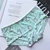 [80-120] 524 Seda de Hielo estampado lindo tiro bajo bolsa de ropa interior para mujer cadera con taladro ropa interior para mujer tiro bajo
