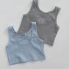 Ropa para niños de Corea del Sur 2024 verano nuevo niñas seda de hielo estilo occidental chaleco sin mangas color sólido traje de pantalones acampanados moda