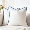 Dropshipping de Temu Totalmente Gestionado para Amazon Transfronterizo: Funda de almohada de estilo nórdico simple con ribete de terciopelo y borde blanco y negro