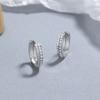 Brincos de pérola em fileira com diamantes em Prata Esterlina 925, design de moda com personalidade feminina, brinco de argola de pérola na moda, joia de ouvido de temperamento nicho