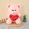Pelúcia de Urso Coração Desenho Animado Boneca de Jogo de Casamento Presente para Menina Boneca Infantil Presente de Aniversário