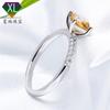 Anillo Nuevo Modelo Full Moissanita 6*6 Cuadrado Amarillo Dorado 1 Quilate Plata 925 Oro Moissanita Anillo de Boda