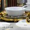 Conjunto de Tigela e Prato de Porcelana Branca Alta com Cor Sob Esmalte de Jingdezhen Novo Conjunto de Tigelas e Pratos Doméstico Conjunto de Louça para Casa Nova