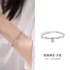 Pulsera de Plata de Ley S925 con Cuentas de Plata en Forma de Cubo de Azúcar para Mujer, Pulsera de Diseño Exquisito de Gama Alta, Nicho de Lujo Ligero, Regalo para Novia