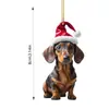Enfeites de Árvore de Natal em Acrílico Transfronteiriços Enfeites de Natal de Cachorro Animal Pingentes de Decoração de Natal Pingentes de Decoração de Natal