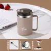 Caneca Antiescaldante de Camada Dupla Espessa, Copo Separado, Caneca de Café para Escritório, Caneca de Chá Portátil, Design Simples
