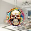 Nuevo Colgante de Calavera de Acrílico para Coche Adorno Decoración para Fiesta en Casa Decoración de Mochila Decoración de Coche