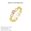 Far Van s925 anel de prata esterlina europeu e americano com flor de diamante colorido, joia feminina leve e luxuosa para amor fresco e pequeno, atacado internacional