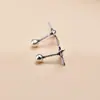 Plata de ley S925 estilo retro popular europeo y americano pequeños pendientes de tuerca para niña de avión pendientes joyería en stock moda personalidad al por mayor