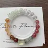 Pulseira de Cristal Multi-Precioso Natural com Pedra Uva Fantasma, Cristal Torre Amarelo, Cristal Cubo de Açúcar Amarelo, Pulseira Fresca e Doce Atacado