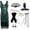 Vestido Retrô Anos 1920 com Lantejoulas e Contas Decote V Vestido de Festa Europeu e Americano AliExpress Amazon Wish Gatsby