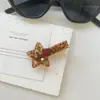 Grampo de Cabelo Estrela de Diamante Colorido Coreano para Mulheres 2025 Novo Grampo de Franja de Alta Qualidade Grampo Lateral de Cabelo Presilha Bico de Pato Acessório de Cabelo