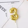 Venda por Atacado de Fábrica Velas de Número Douradas 0-9 Decoração de Bolo Inserções Festa de Aniversário Mesa de Sobremesas Decoração de Confeitaria
