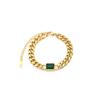 Moda Europea y Americana Más Vendida Cadena Cubana Pulsera de Circonita Cuadrada para Mujer, Diseño de Nicho en Oro de 18 Quilates, Joyería de Acero de Titanio de Alta Gama