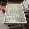 Pá de lixo quadrada de bambu trançado porta de parede moldura de quadro pintura panela quente decoração de display de restaurante casa secagem chá medicina culinária peneira de bambu
