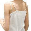 Camisola de satén de acetato de seda artificial para mujer, ropa interior adelgazante para exterior, top con cuello en V, tirantes dobles, base negra, verano