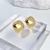 Pendientes Metálicos Brillantes de Alta Gama Personalizados Estilo Europeo y Americano Transfronterizos, Pendientes Sencillos de Perlas Redondas, Pendientes de Diseño Retro Francés