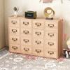 Caja de Almacenamiento de Té con Cajón de Madera Vintage Caja de Joyería de Escritorio Organizador de Accesorios Rectangular Multicapa Dieciséis Compartimentos Madera Maciza