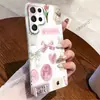 Capa de Celular com Ilustração Exclusiva de Urso Tulipa de Comércio Exterior para Galaxy S24, Capa Película de Cobertura Total Samsung S23 Estilo Doce