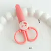 Tijeras Domésticas de Gato Lindas Tijeras de Plástico con Borde de Dibujos Animados para Estudiantes Tijeras Mini de Corte de Papel Hecho a Mano para DIY de Jardín de Infancia