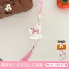 Peluche del Festival de Medio Otoño con lindo conejito de luna de dibujos animados, colgante de borla, decoración versátil de estilo chino para mochilas de niñas