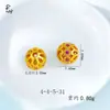 Color Duradero Resistente a la Decoloración Oro Arena Vietnamita Incrustado con Diamantes, Color Esmalte, Cuentas Redondas Huecas, Pulsera de Cuentas con Agujero Pasante, Accesorios para Manualidades al por Mayor