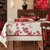 Mantel 2026 Año del Caballo, Impermeable, Aislante Térmico, Sin Lavado, Rojo, Festival de Primavera, Mantel Decorativo de Alta Gama, Mantel Largo