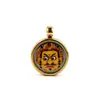 Pingente de Caixa Gawa Thangka dos Cinco Budas da Riqueza em Aço Inoxidável Mini Thangka Estilo Xizang 1,5cm