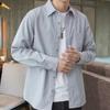 Casual camisa de manga comprida masculina 2023 nova marca de moda estilo Hong Kong roupas masculinas Pu camisa bonita casaco fino top roupas