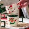 Taza de Cerámica de Santa Claus Transfronteriza Taza de Dibujos Animados Creativa Regalo de Navidad Regalo Taza de Café para el Hogar Recuerdo