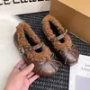 Zapatos de algodón Mocasines Aumento de altura interior Otoño e Invierno Estilo Nuevo Zapatos peludos Mujer Cálidos Zapatos tipo frijol Mary Janes franceses 2026 Más terciopelo