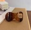 Pinza para el pelo de figura de ocho con estampado de leopardo retro para mujer, Pasador de acrílico, Pinza para el pelo simple, Accesorio para el pelo elegante y con estilo, Accesorio para el pelo para la ducha