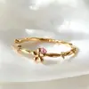 Anillo Abierto Ajustable Tilenny Estilo Ins Más Vendido Transfronterizo con Circonita para Mujer, Diseño Floral Dulce y Lindo