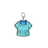 Llavero de PVC de dibujos animados médicos azul, colgante con temática médica, regalo pequeño, artículo de merchandising con temática de dibujos animados, llavero con cierre de langosta