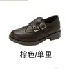 No cansan, pies suaves, cuero suave, suela suave, zapatos pequeños de cuero para mujer, nuevo estilo 2026, brogue, tallados, doble hebilla, zapatos de vestir, mocasines retro