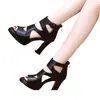Sandalias de Tacón Alto con Punta Abierta de Cuero Suave, Moda Casual de Comercio Exterior, Plataforma Impermeable Elegante, Zapatos para Mujer, Transfronterizo, Primavera Verano 2026