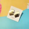 Pendientes Elegantes de Diseño Minimalista Coreano, Nuevos, Combinan con Todo, con Baño de Oro Real, Pendientes de Plata de Ley 925 Real con Borla Geométrica para Mujer