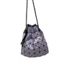Bolso Cubo Acolchado Original Japonés para Mujer Rombo Geométrico Bolso de Hombro con Cierre de Cordón Bolso Versátil de Mano Cruzado para Mujer