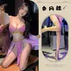 Body de malla hueca puramente seductor para mujer, falda bodycon ajustada, lencería erótica estilo abstinencia, ropa de dormir transparente con tirantes