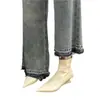 Botines de Punta para Mujer 2026 Otoño/Invierno Nuevo Estilo Botas Tacones Altos Botas Ajustadas Botines Cortos para Mujer Tacón de Cuña Botas Martin