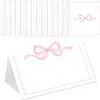 Cartões de lugar, cartões de nome, cartões de lugar tipo tenda, cartões de mesa com laços tridimensionais rosa e azuis, atacado de novos produtos Amazon