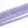 Pedras Redondas de Jade Roxo Pedras Soltas Lavanda Pedras Redondas Roxas Claras Acessórios para Pulseira Colar Tecido à Mão DIY