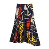 Comercio Exterior 2025 Primavera y Verano Nuevo Estilo Europeo y Americano Moda para Mujer Elegante Falda Estampada de Cintura Alta 3042137