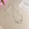 Collar con Cadena de Tirar de Bola de Cristal para Chica de Verano para Mujer 2026 Nuevo Estilo Estilo Ins Cadena Sencilla de Hueso de Serpiente Cadena de Clavícula