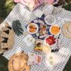Tela de Picnic de Algodón y Lino, Tela de Fondo, Mantel de Escritorio de Dormitorio, Transpirable para Salidas al Aire Libre, Salida de Primavera, Tela de Alfombrilla de Picnic, Venta al por Mayor