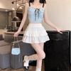 Falda Blanca Estilo Ballet para Mujer, Estilo Dulce de Verano, Falda Midi Ajustada de Cintura Alta para Mujer Petite, Falda Corta