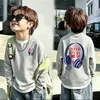 Camiseta de Manga Larga Dos en Uno de Punto Gofrado para Niños, Nuevo Estilo Primavera y Otoño, Camiseta Básica Elegante Casual Versátil de Cuello Redondo para Niños Mayores