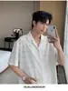 Camisa Transpirable de Verano Atractiva para Niños de Manga Corta Estilo Peluquero Discoteca Camisa de Cuello Cubano Camisa de Verano para Pareja